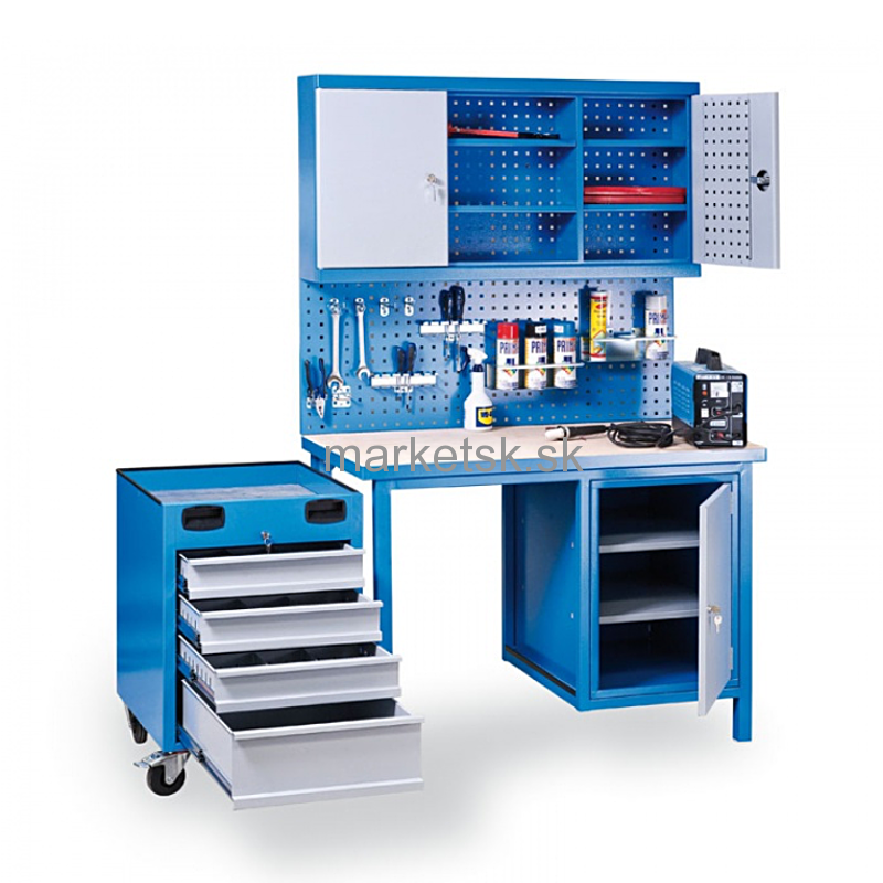 Dielenský pracovný stôl s kontajnerom PSM004 - 119 x 60 x 85/191 cm